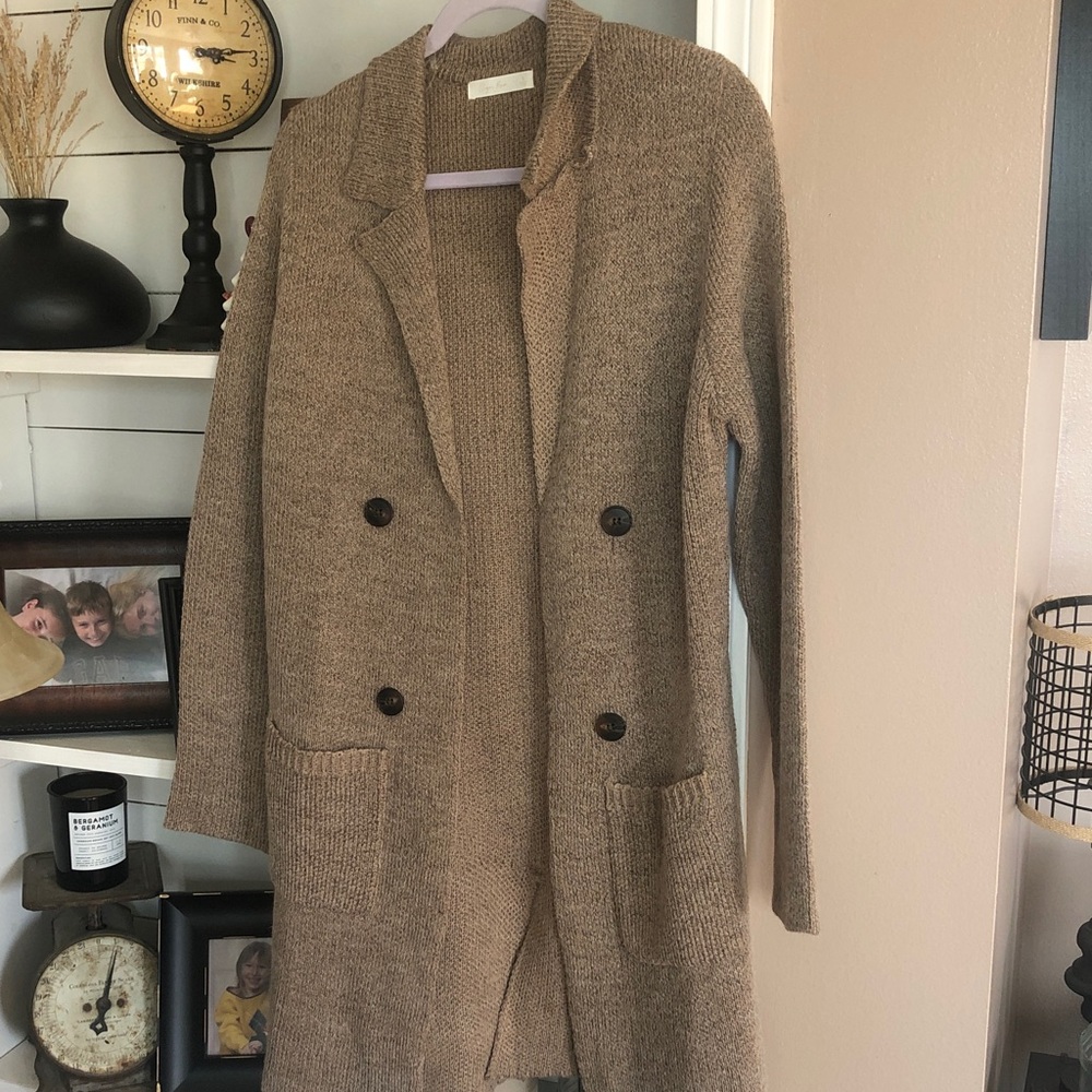 Cozy Tan Knit Cardigan